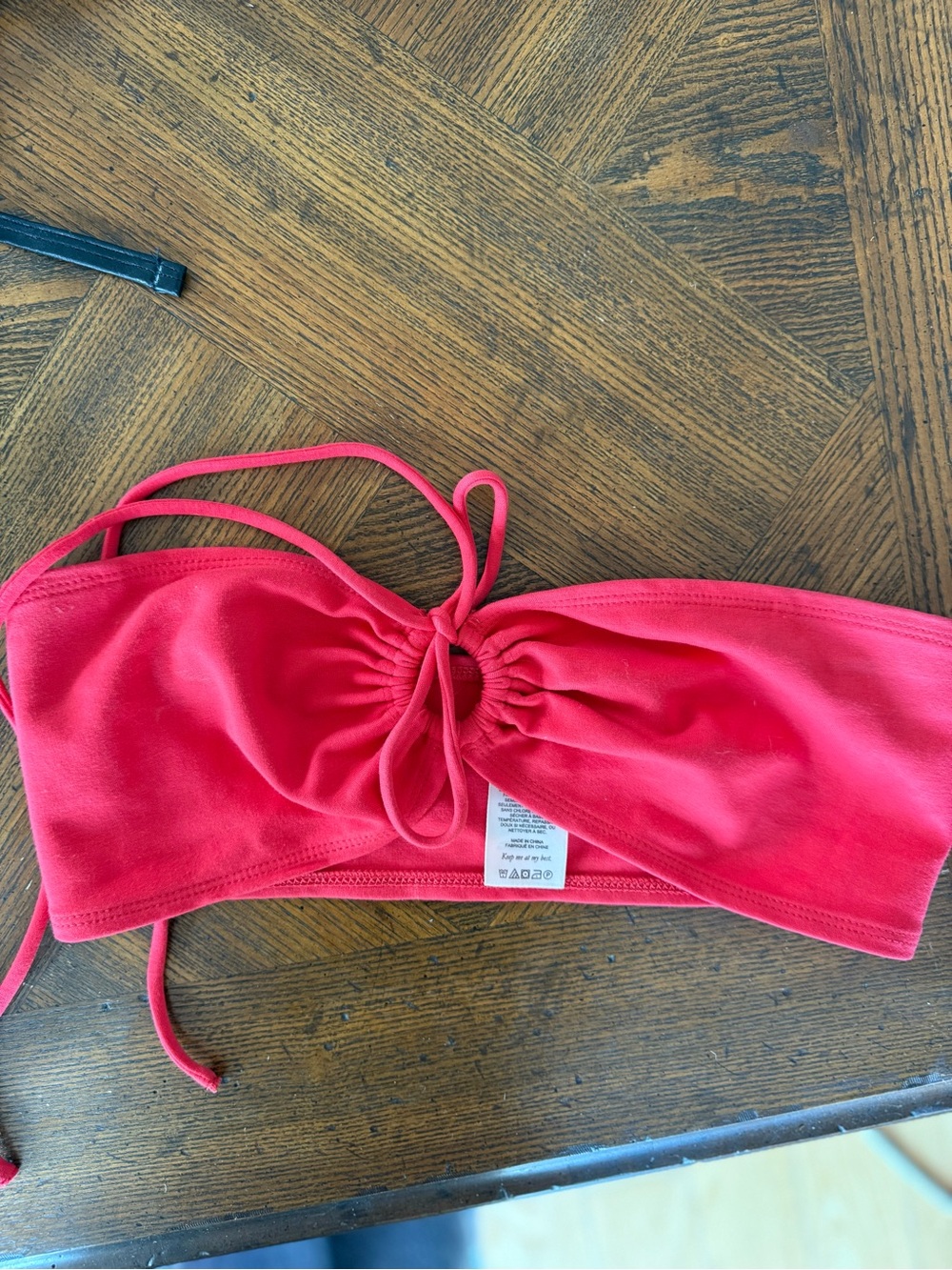 Red Bandeau Tie-Front Bikini Top Sundays Best xs